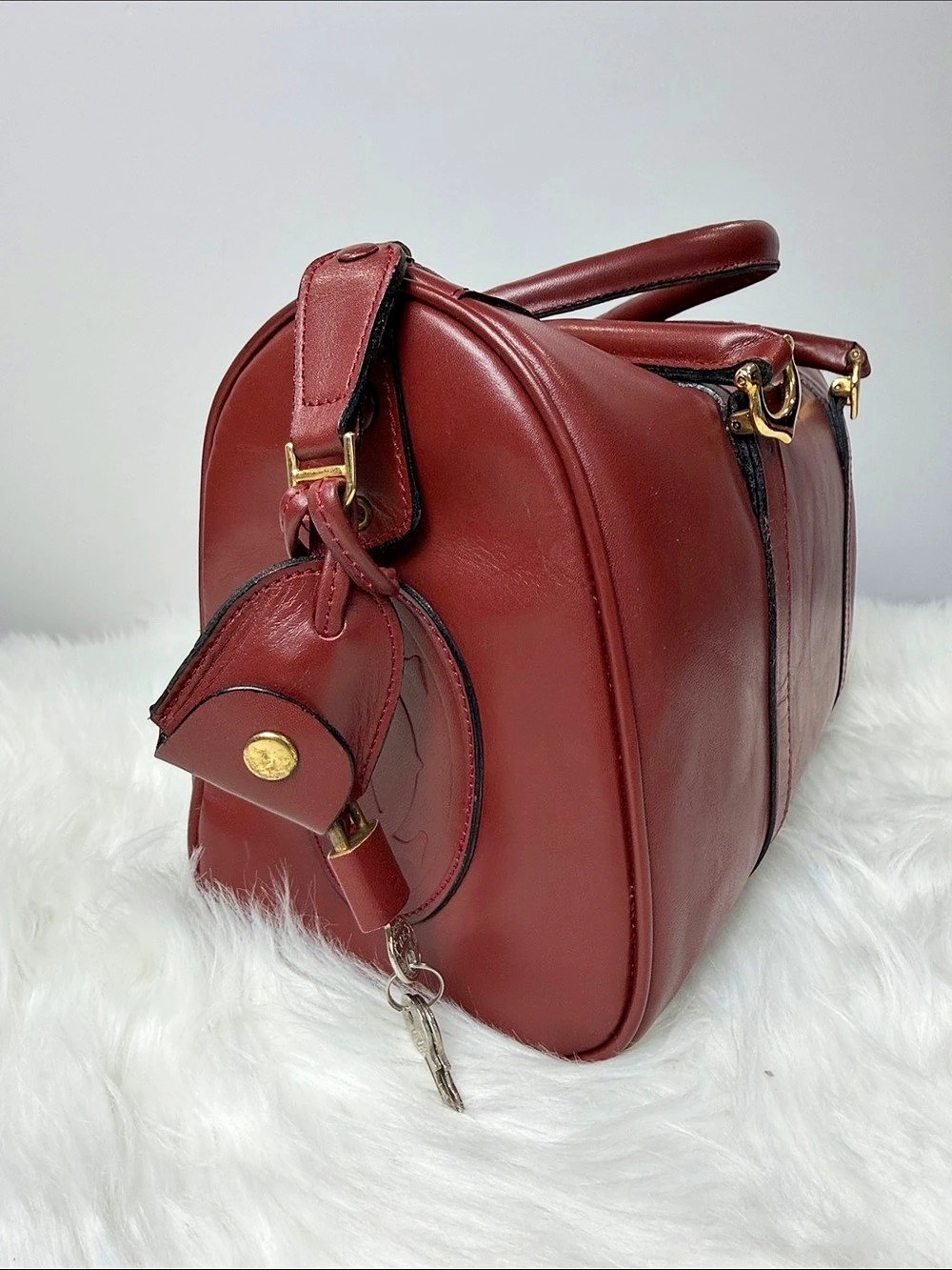 Cartier Must de Cartier Bordeaux Leather Boston Bag - Picture 5 of 16